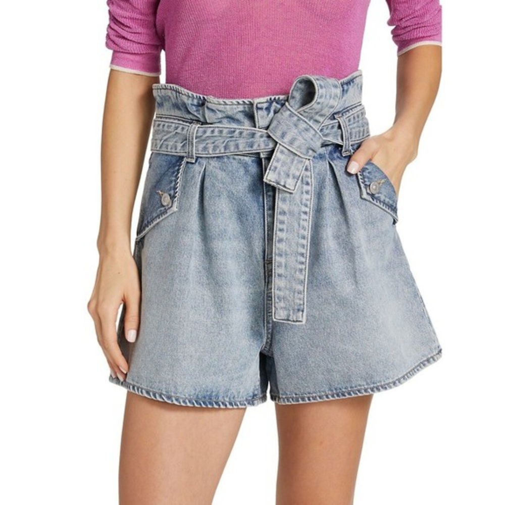 Veronica Beard Nori Paper Bag Shorts in Pebble Stone NEW - Picture 9 of 16